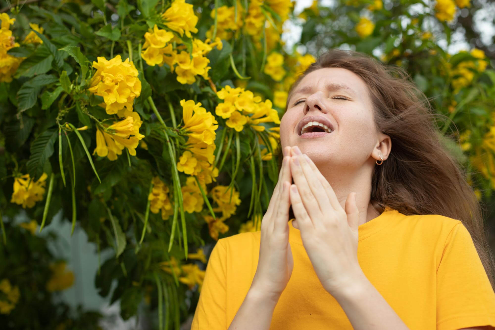 plant pollen allergy on cheeks