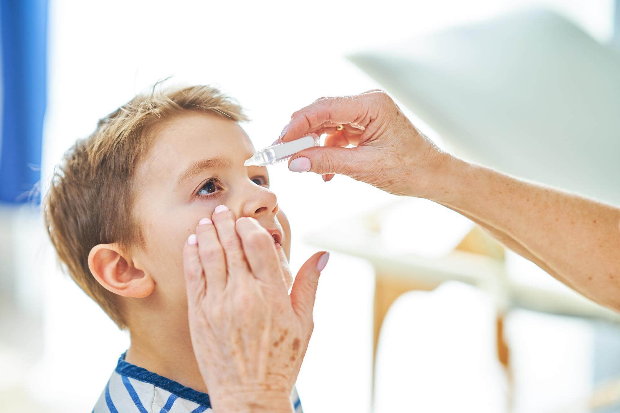 Allergy eye drops for a child